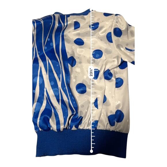 Anthony Sicari Vintage Two Piece Skirt Set Blue White Polka Dot USA Size 10 - Picture 10 of 15